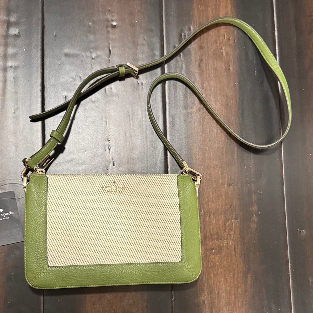 Kate Spade Olive and Cream Crossbody Bag